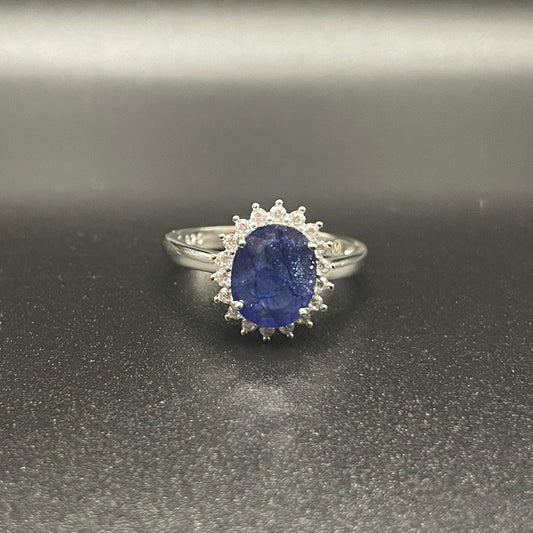 Natural Sapphire Silver Ring