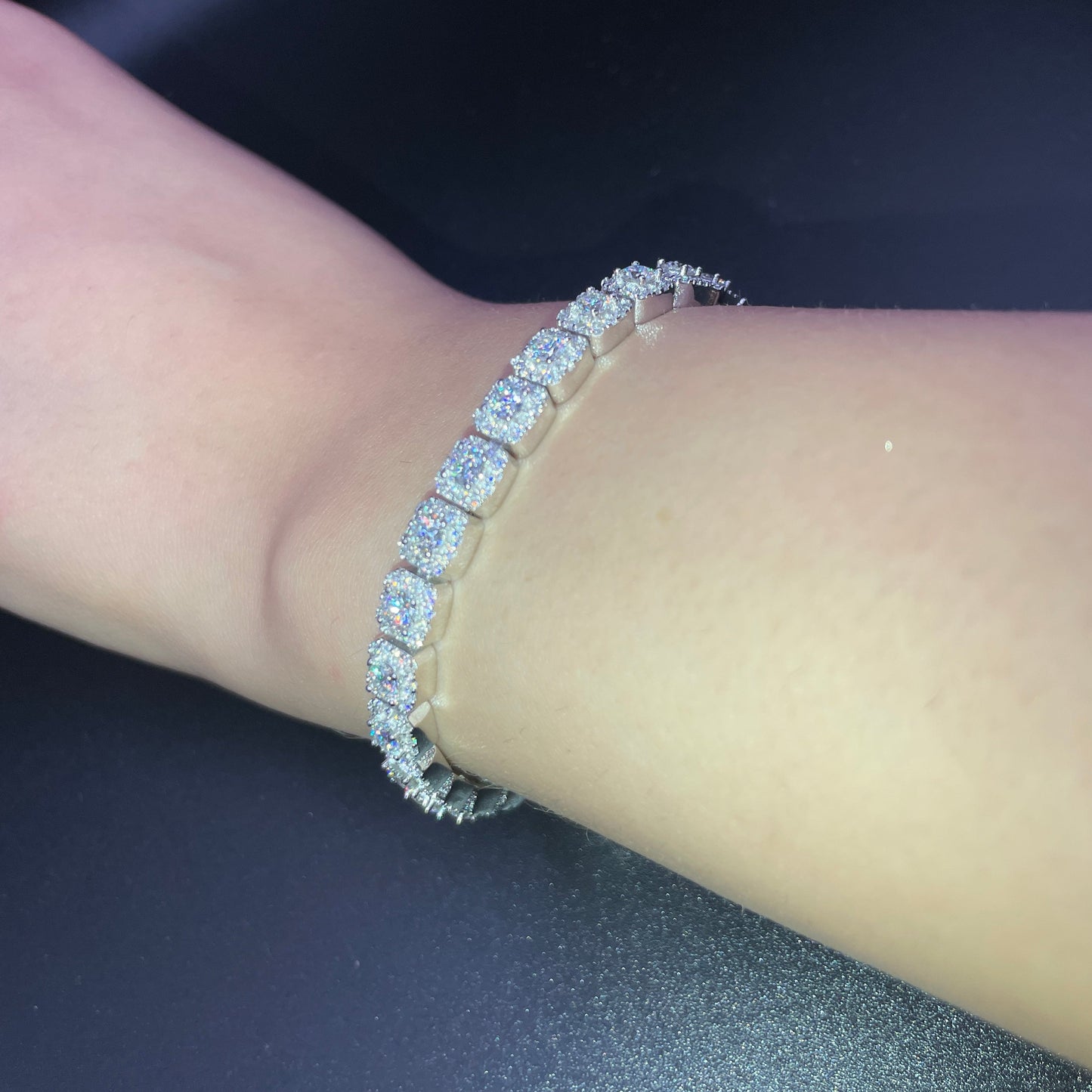 6mm Moissanite Cluster Bracelet