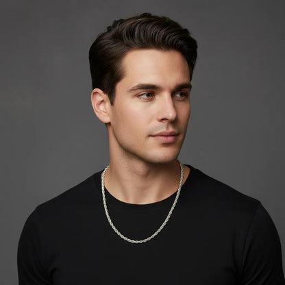 3mm Rope Diamond Cut chain, Sterling silver 925