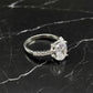 Oval Cubic Zirconia Ring, 925 Sterling Silver