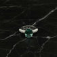 Natural Emerald Silver Ring, 925 Sterling Silver