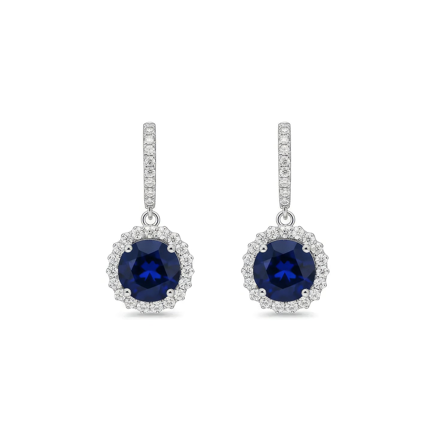 Natural Sapphire Earring Silver, 925 Sterling Silver