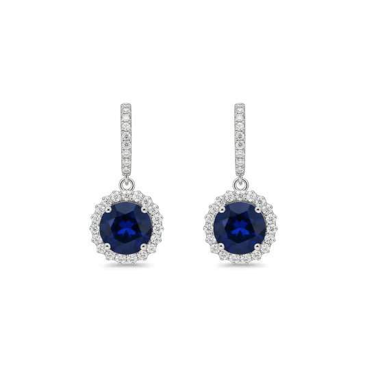 Natural Sapphire Earring Silver, 925 Sterling Silver