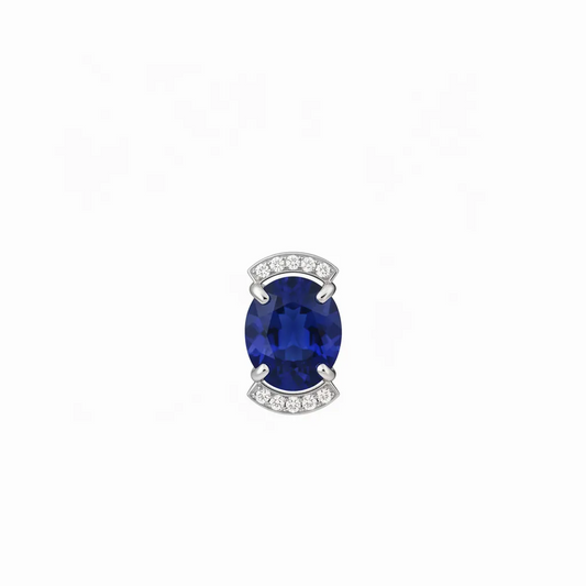 Natural Sapphire Earring Silver, 925 Sterling Silver