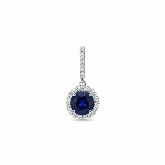 Natural Sapphire Earring Silver, 925 Sterling Silver