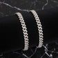 6mm Moissanite Cuban link Bracelet, 925 Sterling Silver