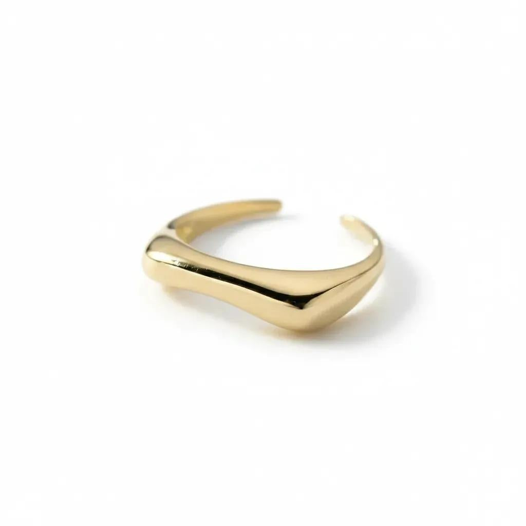 Gold Plated Vayu Ring, 925 Sterling Silver