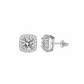 Moissanite 8mm Halo Earrings, 925 Sterling Silver