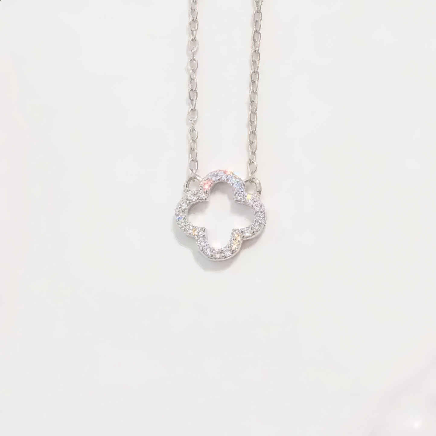 Open Clover Zirconia Pendant, 925 Sterling Silver